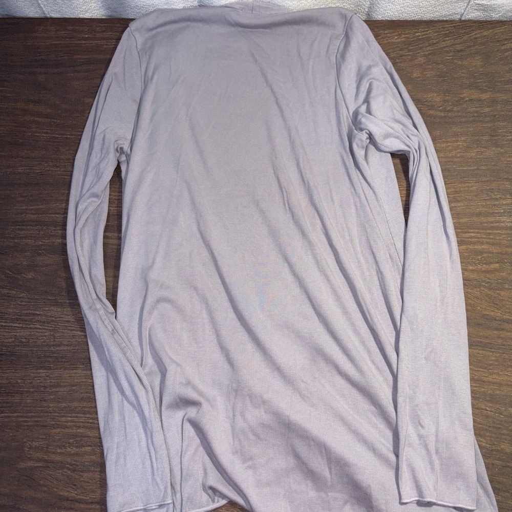 PJ Harlow Amelia Knit Open Front Cardigan Women's Large Lavender Cotton Modal - Picture 7 of 7